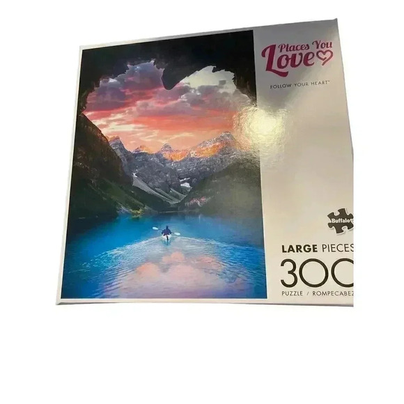 Buffalo Games 300 Large Piece Places You Love Puzzle Follow your heart 15" x 21" - Picture 1 of 2